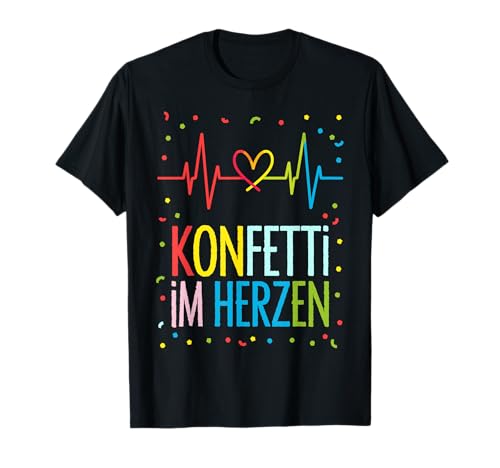 Konfetti im Herzen Kostüm Damen Fasching Kölner Karneval T-Shirt Konfetti im Herzen Kostüm Damen Fasching Kölner Karneval T-Shirt von lustiger Faschingskostüm Damen & Fasnacht Kostüm