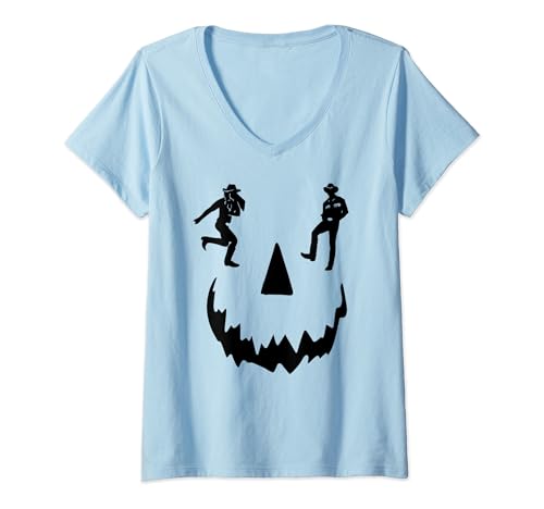 Damen Kürbis Line Dance Halloween, Line Dance Halloween T-Shirt mit V-Ausschnitt Damen Kürbis Line Dance Halloween, Line Dance Halloween T-Shirt mit V-Ausschnitt von lustiger Line Dance