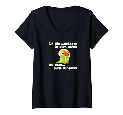 Damen Ich bin langsam in dem Alter wo man, hier Dingens T-Shirt mit V-Ausschnitt Damen Ich bin langsam in dem Alter wo man, hier Dingens T-Shirt mit V-Ausschnitt von lustiger Spruch für Eltern die schon vergesslich