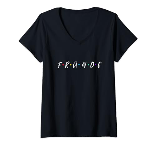 Damen FRÜNDE- FREUNDE Kölsch Dialekt Köln Kölle Jeck T-Shirt mit V-Ausschnitt Damen FRÜNDE- FREUNDE Kölsch Dialekt Köln Kölle Jeck T-Shirt mit V-Ausschnitt von lustiges FRÜNDE- kölsche Mädsche Jung Freunden