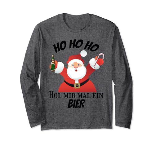Herren Witziges Weihnachten Ho Ho Hol mir ein Bier Langarmshirt von lustiges Weihnachtsshirt für Bier Liebhaber