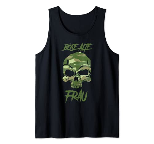 Böse alte Frau Totenkopf Camouflage Tarnmuster Tank Top Böse alte Frau Totenkopf Camouflage Tarnmuster Tank Top von lustiges böse alte Frau Oma Rentnerin