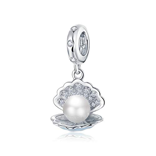Blaue Muschel Perle Charms 925 Sterling Silber Perlen Fit Pandora Armband Halskette für Frauen von luvhaha