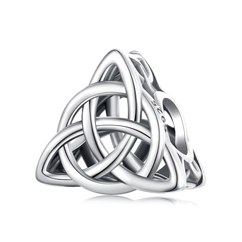Dreieck Keltischer Knoten Charms 925 Sterling Silber Unendliche Charme passend Pandora Armband Halskette für Frauen von luvhaha