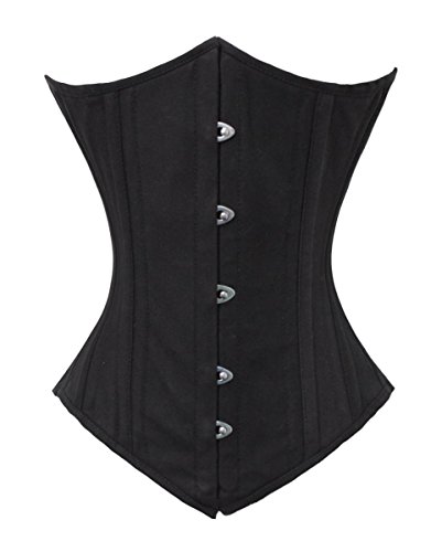 luvsecretlingerie Damen Taillentraining Schwerlast 26 Doppelt Stahl Knochen Unterbrust Korsett Steampunk Baumwolle Corsage #8523-TC von luvsecretlingerie
