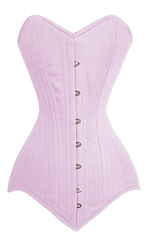 luvsecretlingerie Damen Taillentraining Schwerlast 46 Doppelt Stahl Knochen Langer Oberkörper Vollbrust Korsett Steampunk Baumwolle Corsage von luvsecretlingerie