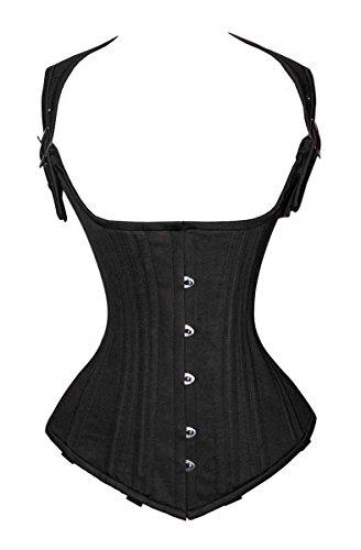 luvsecretlingerie Damen Taillentraining Schwerlast Doppelt Stahl Knochen Unterbrust Korsett Steampunk Baumwolle Corsage #8028-TC von luvsecretlingerie