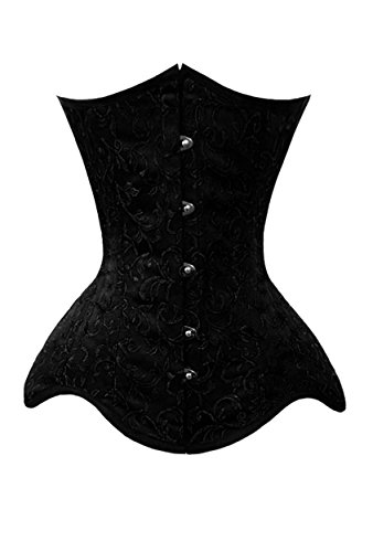 luvsecretlingerie Damen Taillentraining Schwerlast Doppelt Stahl Knochen Unterbrust Korsett Steampunk Brokat Corsage #8596-B-BRO von luvsecretlingerie