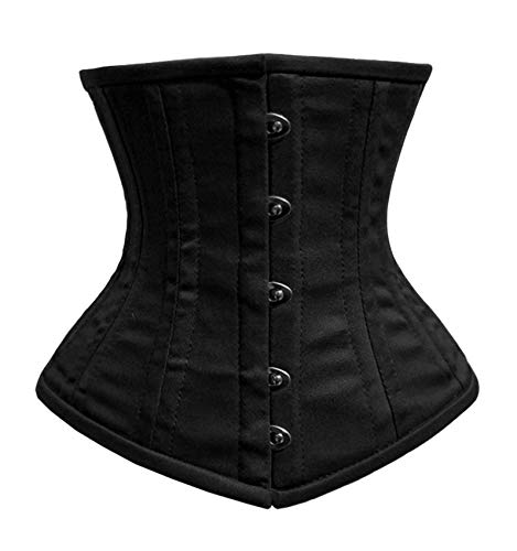 luvsecretlingerie Damen Taillentraining Schwerlast Doppelt Stahl Knochen Unterbrust Korsett Steampunk Gothic Baumwolle Corsage #8079-L2-TC von luvsecretlingerie