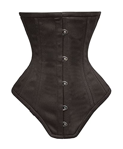 luvsecretlingerie Damen Taillentraining Schwerlast Doppelt Stahl Knochen Unterbrust Korsett Steampunk Gothic Baumwolle Corsage #8551-S-TC von luvsecretlingerie