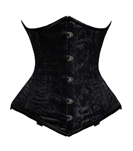 luvsecretlingerie Damen Taillentraining Schwerlast Doppelt Stahl Knochen Unterbrust Korsett Steampunk Gothic Brokat Corsage #8801-BRO von luvsecretlingerie