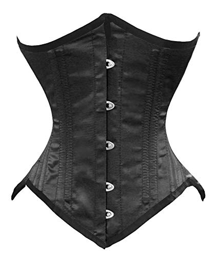 luvsecretlingerie Damen Taillentraining Schwerlast Doppelt Stahl Knochen Unterbrust Korsett Steampunk Gothic Satin Corsage #8033-SA von luvsecretlingerie