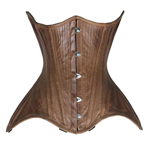 luvsecretlingerie Damen Taillentraining Schwerlast Doppelt Stahl Knochen Unterbrust Korsett Steampunk Leder Corsage #8598-LE von luvsecretlingerie