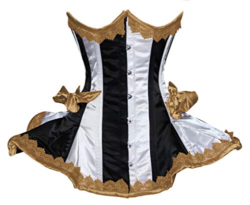 luvsecretlingerie Damen Taillentraining Schwerlast Doppelt Stahl Knochen Unterbrust Korsett Steampunk Satin Corsage #8408-SA von luvsecretlingerie