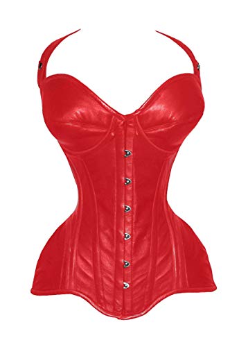 luvsecretlingerie Damen Taillentraining Schwerlast Doppelt Stahl Knochen Vollbrustkorsett Steampunk Leder Corsage #8462-C-LE von luvsecretlingerie