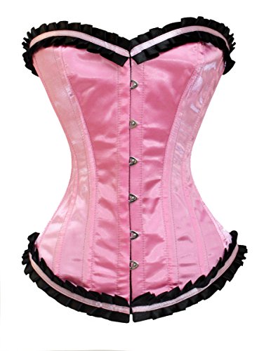 luvsecretlingerie Damen Taillentraining Schwerlast Doppelt Stahl Knochen Vollbrustkorsett Steampunk Satin Corsage #8329-A-SA von luvsecretlingerie