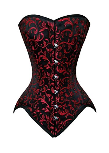 luvsecretlingerie Damen Taillentraining Schwerlast Doppelt Stahl Knochen Vollbrustkorsettt Steampunk Brokat Corsage #8951-BRO von luvsecretlingerie