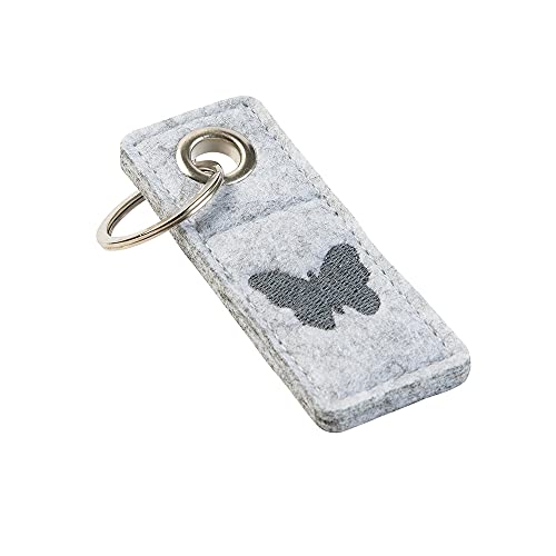 luxdag Schlüsselanhänger aus Filz (Farbe & Stickerei wählbar) - Filzanhänger für Schlüsselbund & Schlüsselkette von luxdag