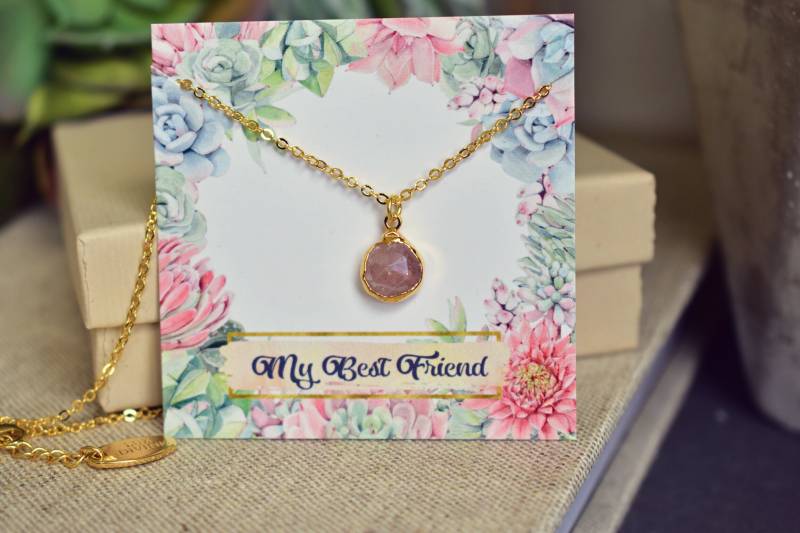 Beste Freunde Halskette Edelstein Halskette, Frauen Geschenke, Rosa Quarz Layering Accessoires, Schwestern, Cousins, Beste Freunde, Boho Gold Beste Freunde Halskette Edelstein Halskette, Frauen Geschenke, Rosa Quarz Layering Accessoires, Schwestern, Cousins, Beste Freunde, Boho Gold von luxdivine