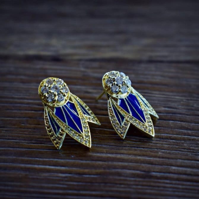 Tiger Lily Studs Lapis Blaue Emaille Ohrringe, Boho Ohrstecker, Cubic Zirkonia, Statement Damen Geschenke Für Sie Tiger Lily Studs Lapis Blaue Emaille Ohrringe, Boho Ohrstecker, Cubic Zirkonia, Statement Damen Geschenke Für Sie von luxdivine