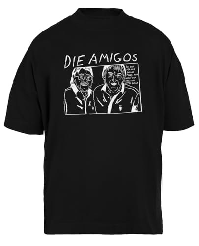 Der Amigos Unisex Schwarz Baggy T-Shirt Herren Damen Baggy Men's Women's Black T-Shirt von luxogo