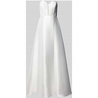 Luxuar Abendkleid in trägerlosem Design in Ecru, Größe 36 von luxuar