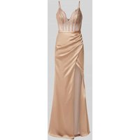 Luxuar Abendkleid mit Beinschlitz in Gold, Größe 42 von luxuar