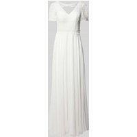 Luxuar Abendkleid mit Häkelspitze in Offwhite, Größe 34 von luxuar