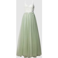 Luxuar Abendkleid mit Kontrastbesatz in Mint, Größe 32 von luxuar