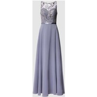 Luxuar Abendkleid mit Paillettenbesatz in Bleu, Größe 32 von luxuar