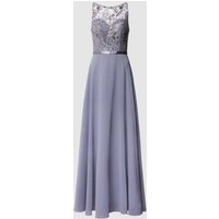 Luxuar Abendkleid mit Paillettenbesatz in Bleu, Größe 40 von luxuar