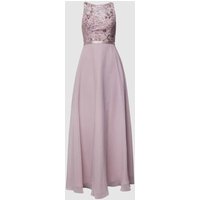 Luxuar Abendkleid mit Paillettenbesatz in Mauve, Größe 32 von luxuar