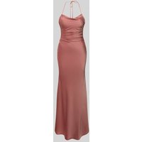 Luxuar Abendkleid mit Raffungen und rückseitigem Reißverschluss in Altrosa, Größe 42 von luxuar