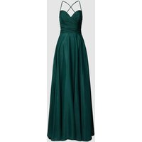 Luxuar Abendkleid mit Spaghettiträgern in Dunkelgruen, Größe 38 von luxuar