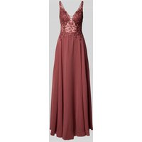 Luxuar Abendkleid mit Spitzenbesatz in Hellrot, Größe 38 Luxuar Abendkleid mit Spitzenbesatz in Hellrot, Größe 38 von luxuar