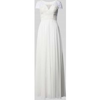 Luxuar Abendkleid mit Spitzenbesatz in Offwhite, Größe 40 Luxuar Abendkleid mit Spitzenbesatz in Offwhite, Größe 40 von luxuar