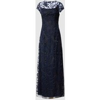 Luxuar Abendkleid mit Stickereien in Marine, Größe 32 von luxuar