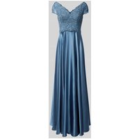 Luxuar Abendkleid mit Strassstein- und Spitzenbesatz in Rauchblau, Größe 32 Luxuar Abendkleid mit Strassstein- und Spitzenbesatz in Rauchblau, Größe 32 von luxuar