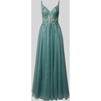 Luxuar Abendkleid mit Strasssteinbesatz in Gruen, Größe 40 von luxuar
