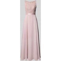 Luxuar Abendkleid mit Strasssteinbesatz in Rose, Größe 36 von luxuar