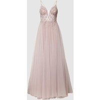 Luxuar Abendkleid mit Zierstein- und Paillettenbesatz in Mauve, Größe 36 von luxuar