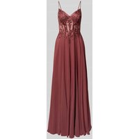 Luxuar Abendkleid mit Ziersteinbesatz in Rot, Größe 42 von luxuar