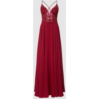 Luxuar Abendkleid mit floraler Spitze in Rot, Größe 42 von luxuar