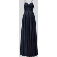 Luxuar Abendkleid mit gelegten Falten in Dunkelblau, Größe 38 von luxuar