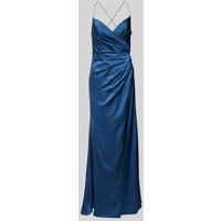 Luxuar Abendkleid mit gelegten Falten in Rauchblau, Größe 42 von luxuar