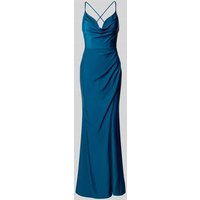 Luxuar Abendkleid mit seitlicher Raffung in Ocean, Größe 46 von luxuar