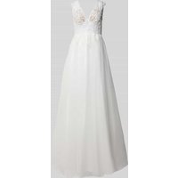 Luxuar Brautkleid mit Häkelspitze in Offwhite, Größe 36 von luxuar
