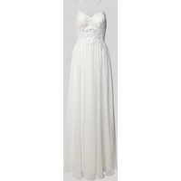 Luxuar Brautkleid mit Perlenbesatz in Offwhite, Größe 40 von luxuar