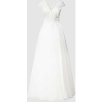 Luxuar Brautkleid mit floraler Spitze in Offwhite, Größe 34 von luxuar