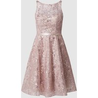 Luxuar Cocktailkleid aus Organza mit Stickereien in Mauve, Größe 38 von luxuar